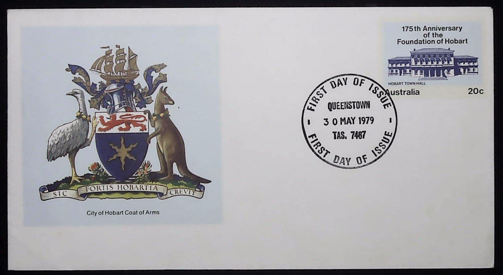 1979 Australian First Day Cover - 175th Anniversary of the Foundation of Hobart #1 - Loose Change Coins