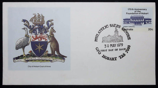 1979 Australian First Day Cover - 175th Anniversary of the Foundation of Hobart #2 - Loose Change Coins