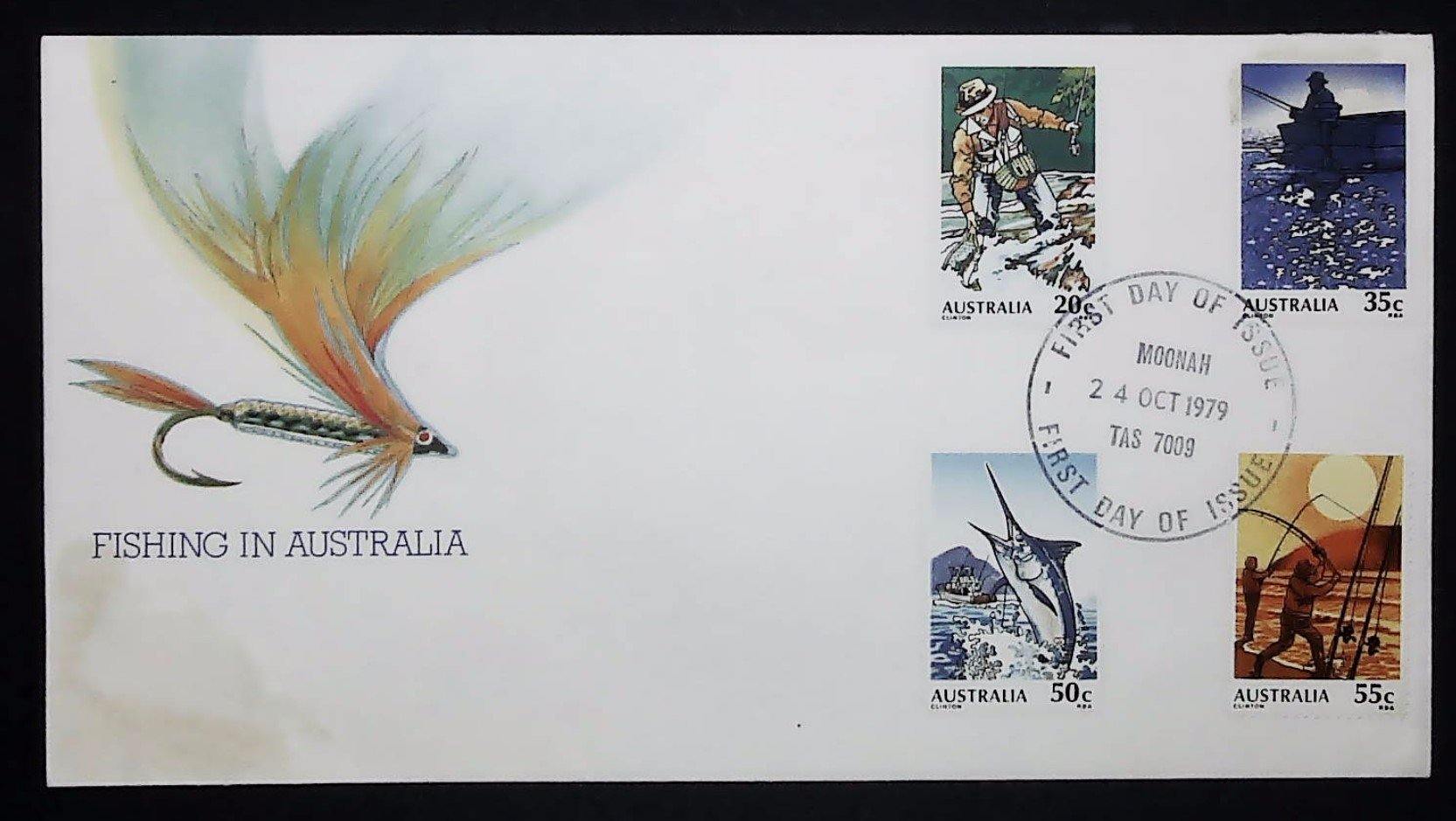 1979 Australian First Day Cover - Fishing in Australia - Loose Change Coins