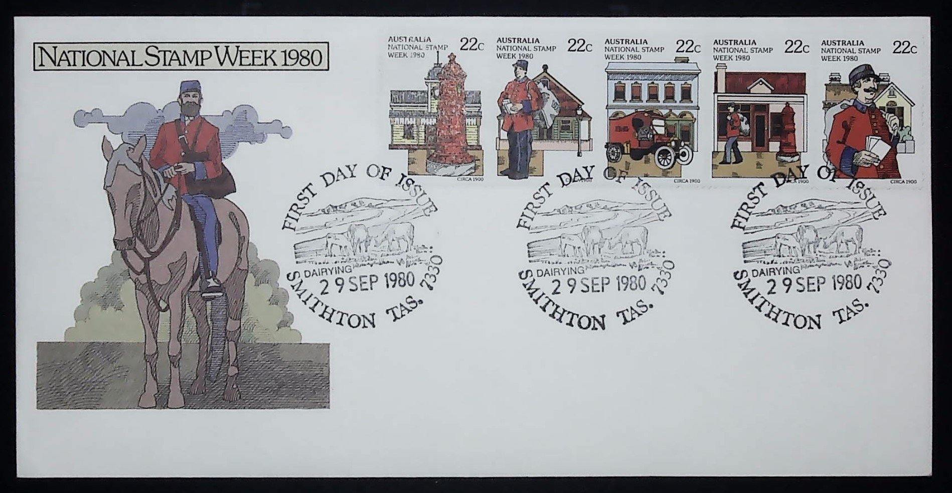 1980 Australian First Day Cover - National Stamp Week #4 - Loose Change Coins