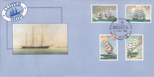 1984 Australian First Day Cover - Clipper Ships (4) - Loose Change Coins