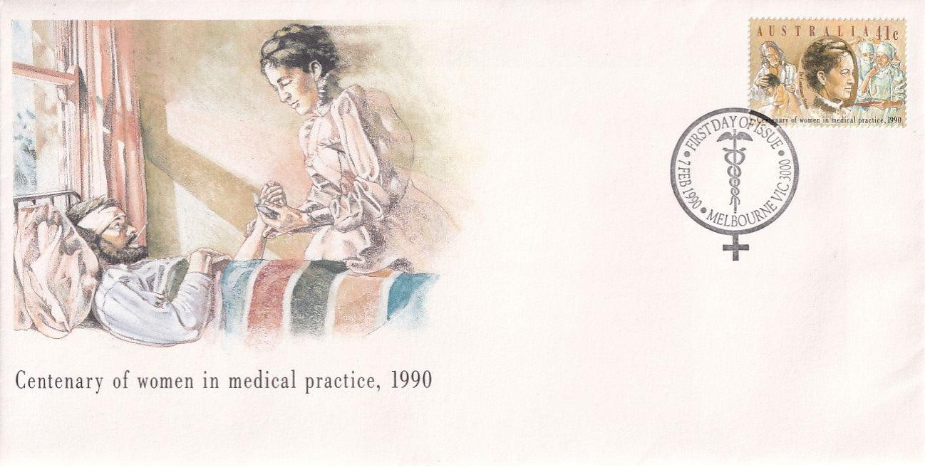 1990 Australian First Day Cover - Women in Medical Practice - Centenary - Loose Change Coins