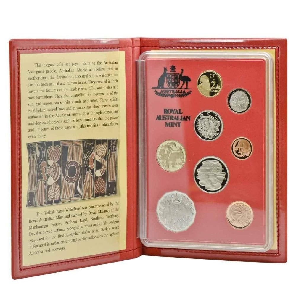 1990 Australian 8 Coin Proof Set - Aboriginal Motif - Loose Change Coins