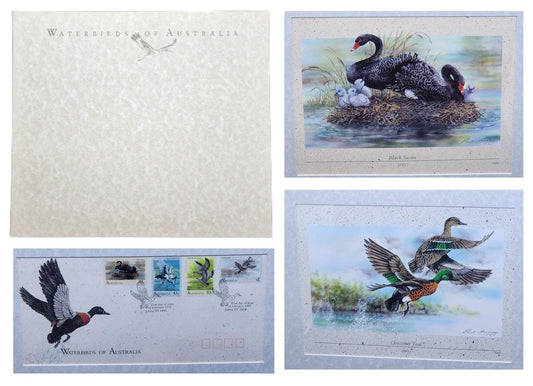 1991 Australia Post - Waterbirds of Australia FDC & Print Limited Edition Folio #3,991 of 5,000 - Loose Change Coins