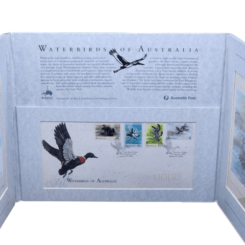 1991 Australia Post - Waterbirds of Australia FDC & Print Limited Edition Folio #3,991 of 5,000 - Loose Change Coins