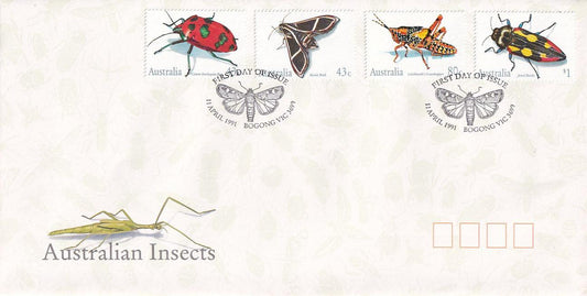 1991 Australian First Day Cover - Insect of Australia - FDC (4) - Loose Change Coins