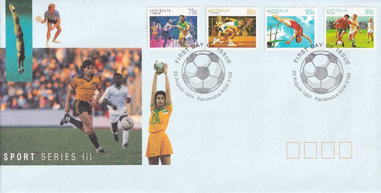 1991 Australian First Day Cover - Sports Definitives - Part 3 - FDC (4) - Loose Change Coins