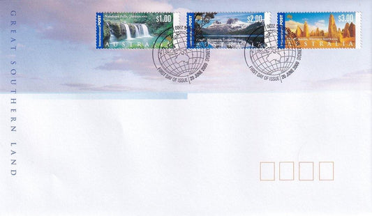2000 Australian First Day Cover - First International Post Stamps - Panoramas #3 - Loose Change Coins