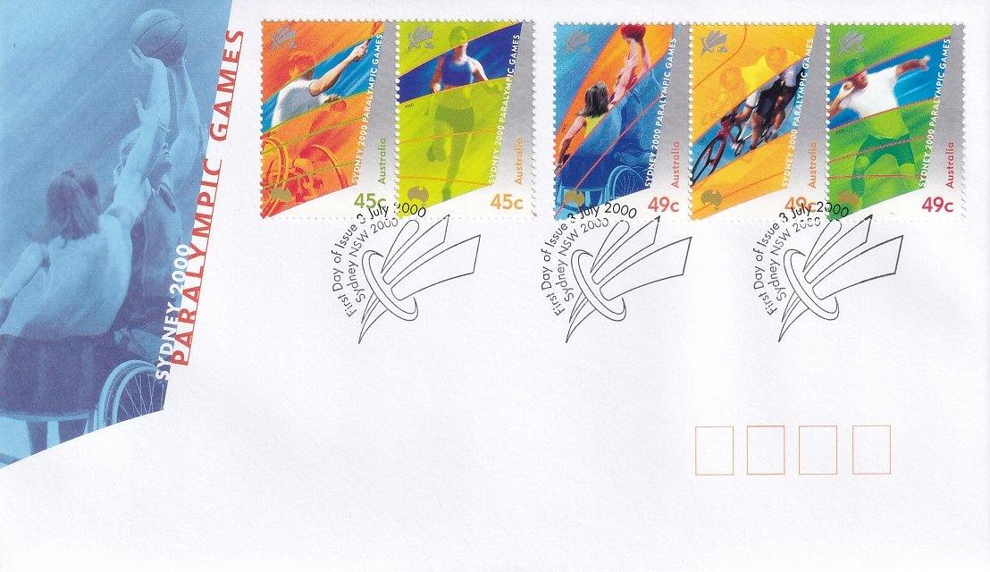 2000 Australian First Day Cover - Sydney Paralympic Games Gummed FDC - Loose Change Coins