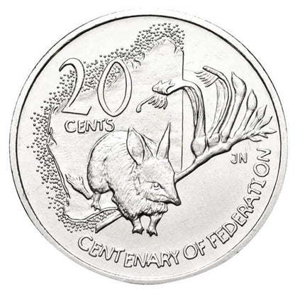 2001 Australian 20 Cent Coin - Centenary of Federation - WESTERN AUSTRALIA - UNCIRCULATED from ROLL - Loose Change Coins