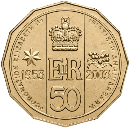 2003 PNC - QEII 50th anniversary of the Coronation - Golden Jubilee - First Bronze 50c Coin! - Loose Change Coins
