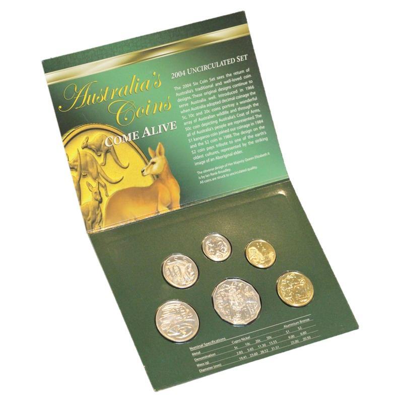 2004 Royal Australian Mint Uncirculated 6 Coin Set - Come Alive - Only 57,565 produced - Loose Change Coins