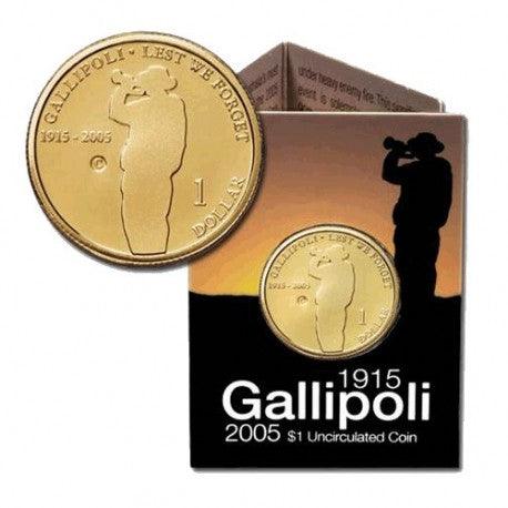 2005 Australian $1 Coin - 90th Anniversary Gallipoli Landing 1915-2005 - 5 Counterstamps Available - Loose Change Coins