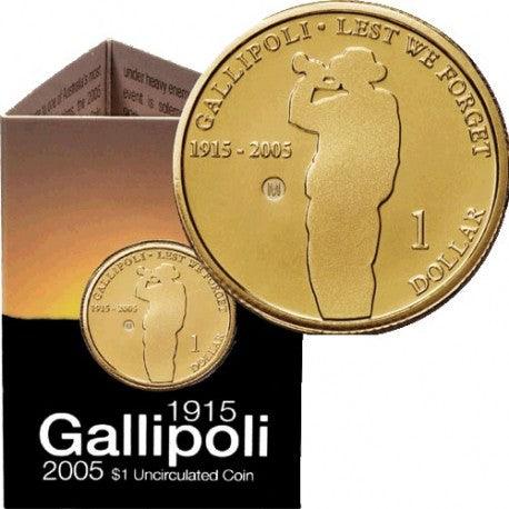 2005 Australian $1 Coin - 90th Anniversary Gallipoli Landing 1915-2005 - 5 Counterstamps Available - Loose Change Coins