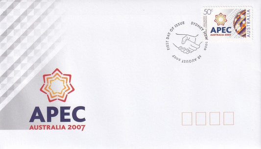2007 Australian First Day Cover - APEC Forum - Sydney Gummed FDC - Loose Change Coins