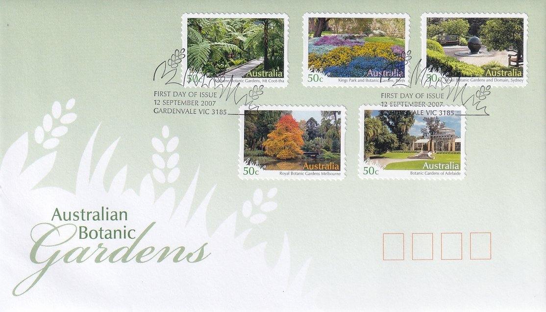 2007 Australian First Day Cover - Australian Botanic Gardens S/A FDC (5) - Loose Change Coins
