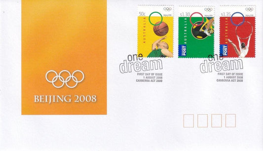 2008 Australian First Day Cover - Australian Gold Medal Winners - Beijing Olympics Gummed FDC - Loose Change Coins
