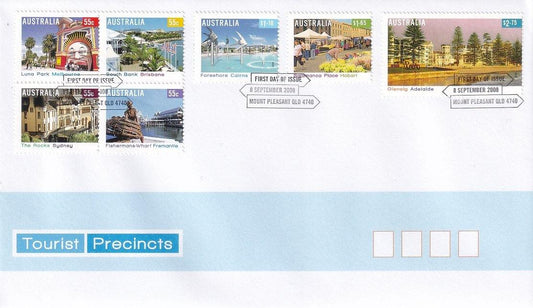 2008 Australian First Day Cover - Tourist Precincts Gummed FDC (7) - Loose Change Coins