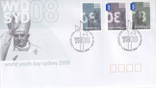 2008 Australian First Day Cover - World Youth Day Gummed FDC (3) - Loose Change Coins