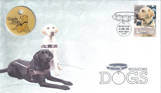 2008 Prestige FDC - Working Dogs - Loose Change Coins