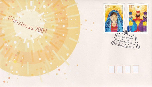2009 Australian First Day Cover - Christmas 2009 Gummed FDC - Loose Change Coins