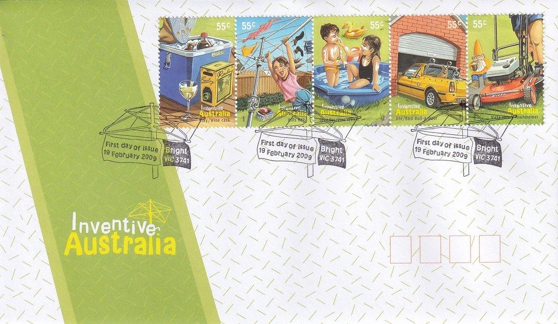 2009 Australian First Day Cover - Inventive Australia Gummed FDC Strip 5 - Loose Change Coins