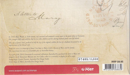 2009 Prestige FDC - Australia Post 200 Years - A Letter to Mary - Loose Change Coins