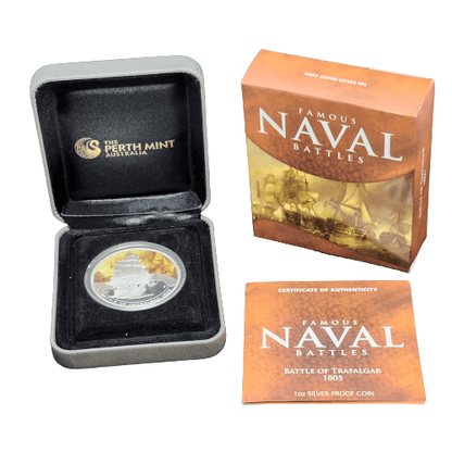 2010-2011 Perth Mint  - Famous Naval Battles - Set of Five Proof 1oz Silver $1 Coins - Loose Change Coins