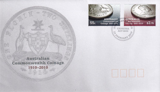 2010 Australian First Day Cover - Australia's Commonwealth Coinage 1910-2010 - FDC (2) - Loose Change Coins