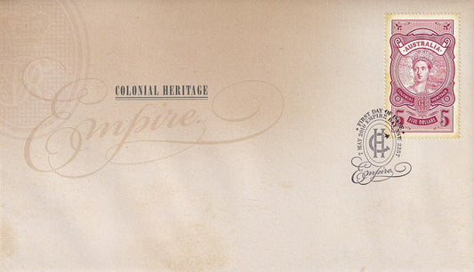 2010 Australian First Day Cover - Colonial Heritage - Empire - $5 Heritage Stamp FDC - Loose Change Coins
