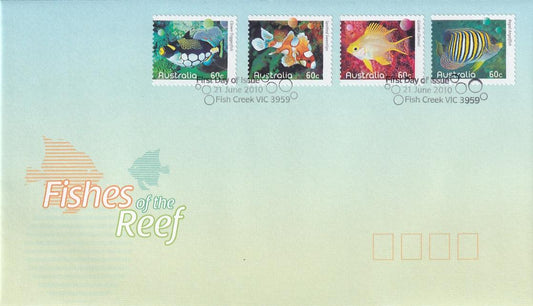 2010 Australian First Day Cover - Fishes of the Reef Part 1 - FDC (4) - Loose Change Coins