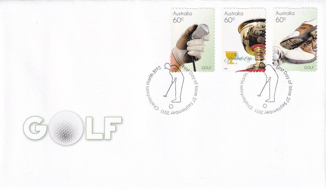 2011 Australian First Day Cover - Golf - 60c Golf S/A FDC (3) - Loose Change Coins