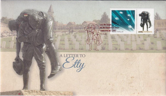 2011 Prestige FDC - "A Letter to Etty" Lest we Forget 11.11.11 - Loose Change Coins