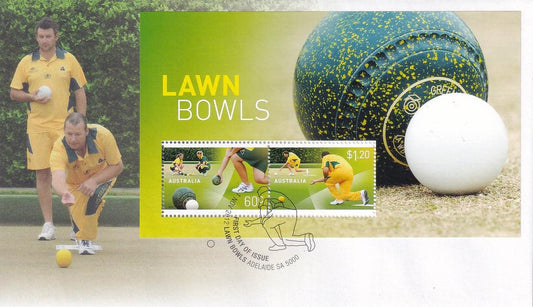 2012 Australian First Day Cover - Lawn Bowls in Australia - Miniature Sheet FDC - Loose Change Coins