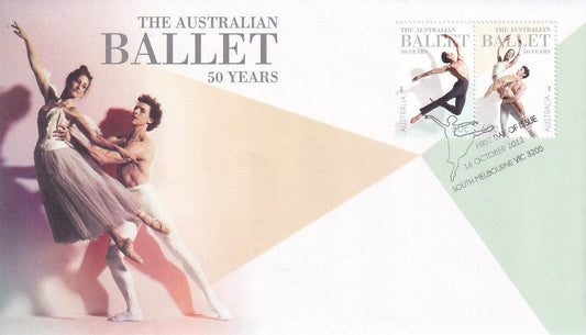 2012 Australian First Day Cover - The Australian Ballet's 50th Anniversary - Ballet FDC Pair - Loose Change Coins