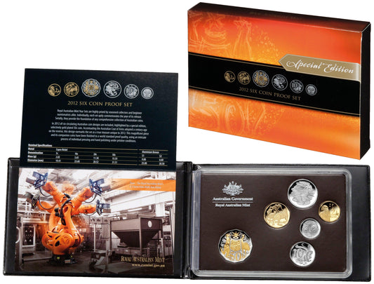 2012 Six Coin Year Proof Set - Special Edition with Selective Gold Plating - Loose Change Coins