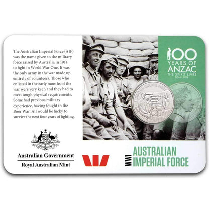 2015 ANZACS Remembered - Australian Imperial Force 20c Coin - Loose Change Coins