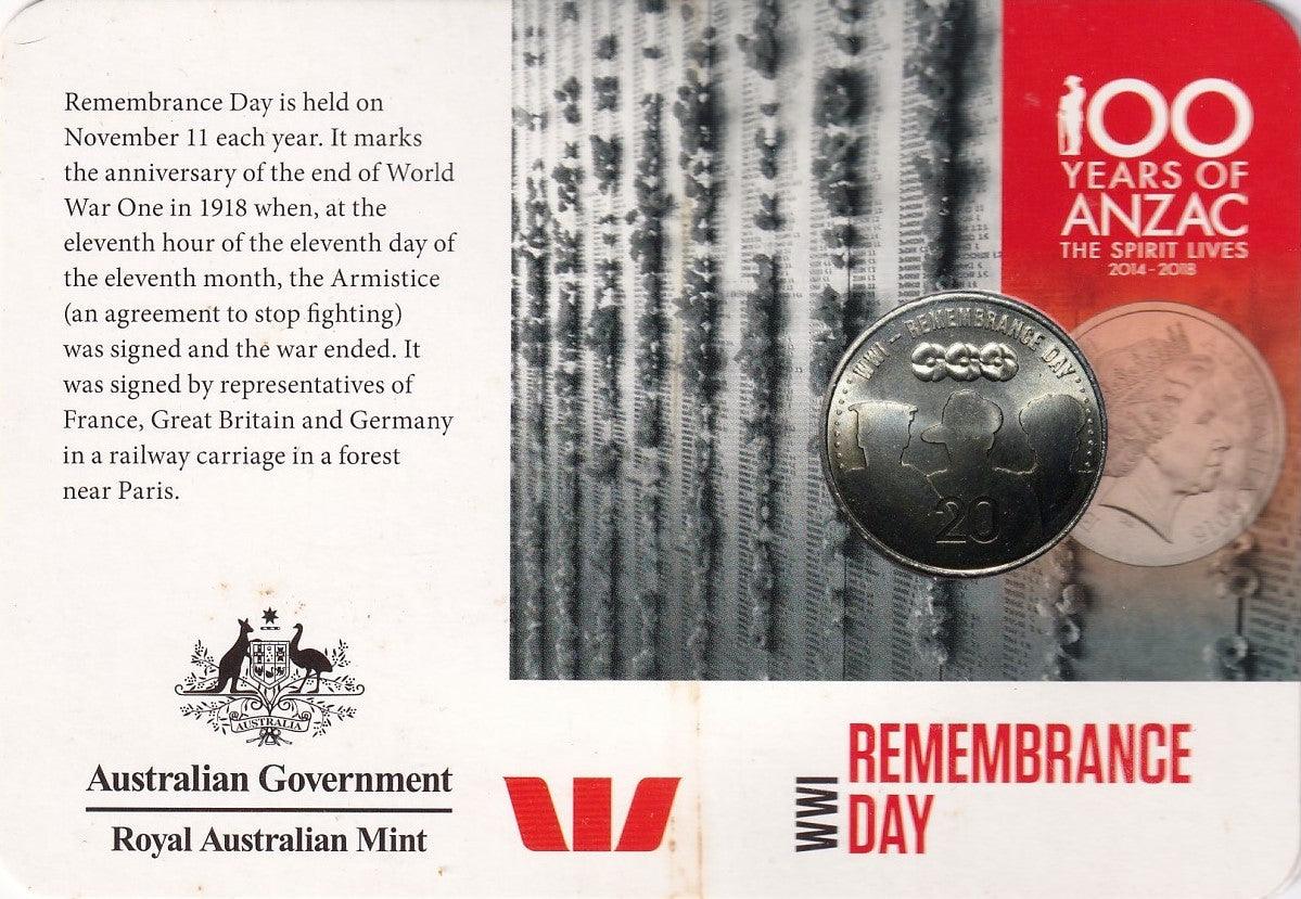 2015 ANZACS Remembered - Remembrance Day - Loose Change Coins