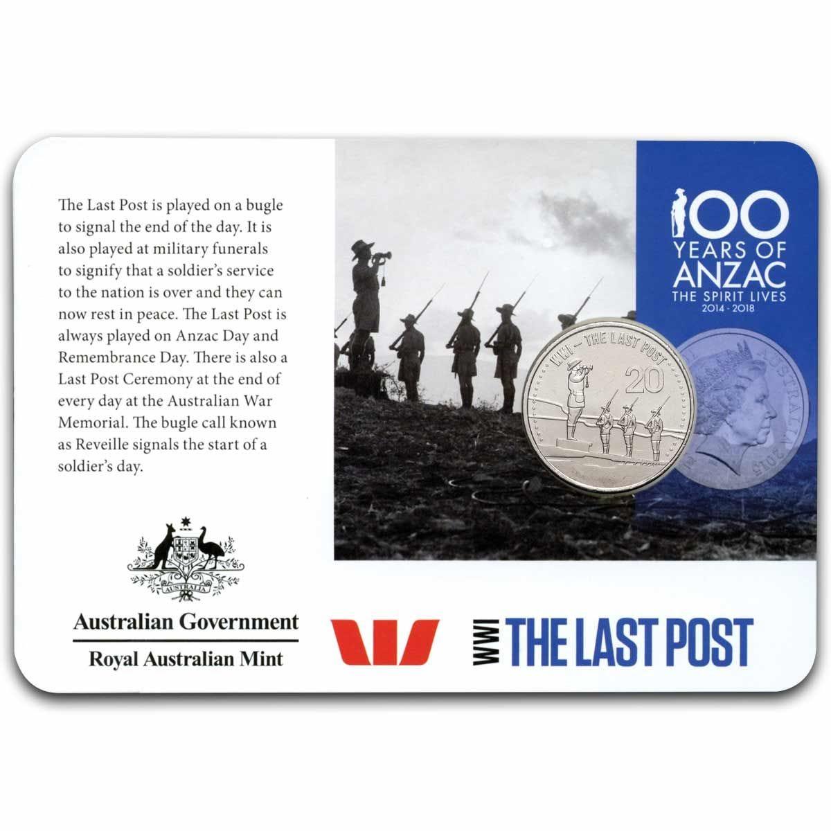 2015 ANZACS Remembered  - The Last Post - Loose Change Coins