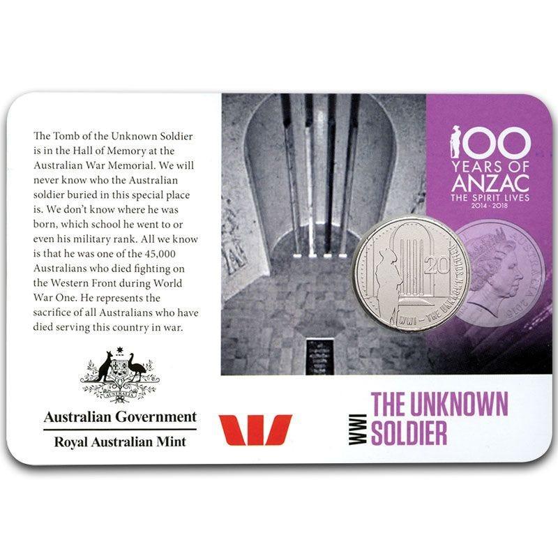 2015 ANZACS Remembered - The Unknown Soldier - Loose Change Coins