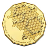 2015 Australian Six Coin Proof Set - Royal Australian Mint 50th Anniversary - Gold Plated Fifty Cent Coin - Loose Change Coins