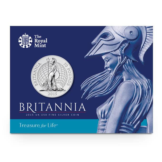 2015 U. K - £50/50 Pound Britannia - Fine Silver Coin - Loose Change Coins
