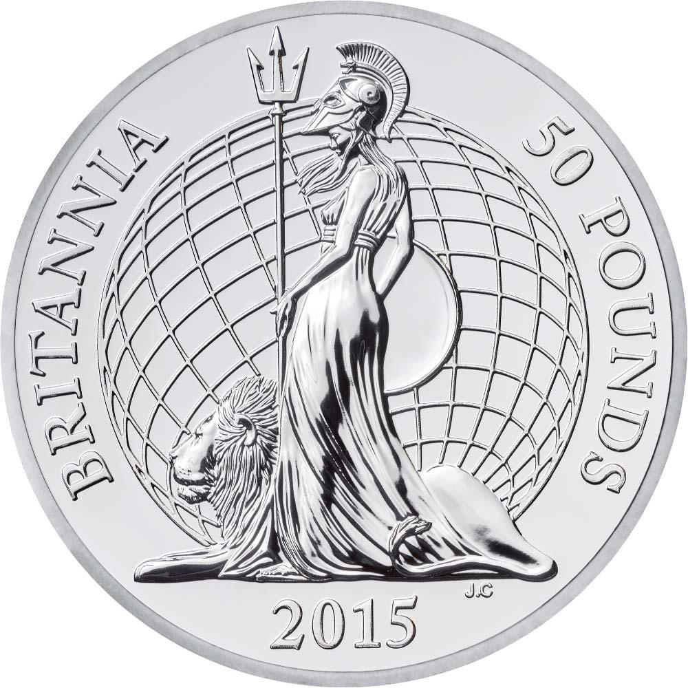 2015 U. K - £50/50 Pound Britannia - Fine Silver Coin - Loose Change Coins