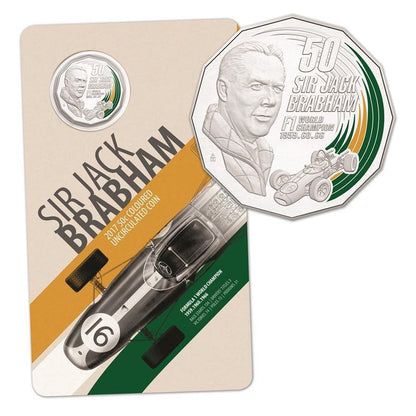 2017 Australian Fifty Cent Coin - Sir Jack Brabham - Coloured Uncirculated NCLT 15k Mintage! - Loose Change Coins