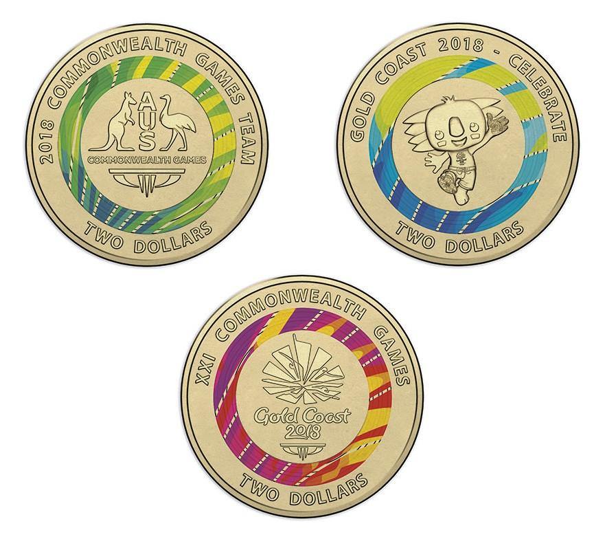 2018 $1 & $2 Gold Coast Commonwealth Games 7-Coin Collection - Loose Change Coins