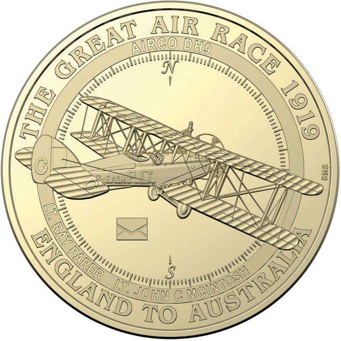 2019 PNC - Centenary of First Flight England to Australia - Airco DH9 G-EAQM with ENVELOPE PRIVY MARK - Loose Change Coins