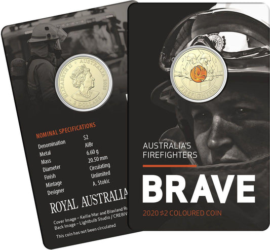 2020 Australian $2 Coin - Brave - Australia's Firefighters Coin Pack - Loose Change Coins