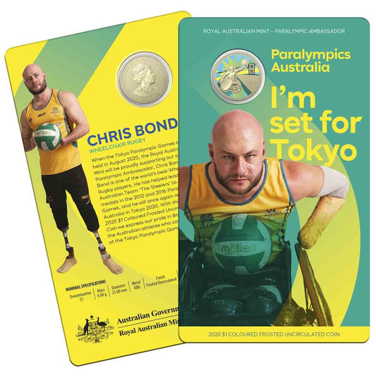 Tokyo Paralympics 2020 $1 Australian Paralympic Team Ambassador Aluminium-Bronze Frosted Uncirculated Coin - Loose Change Coins