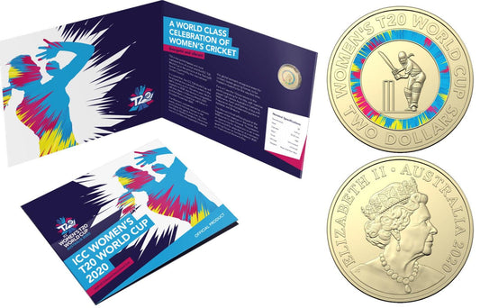 2020 ICC Women's T20 World Cup $2 coin in Folder - Loose Change Coins