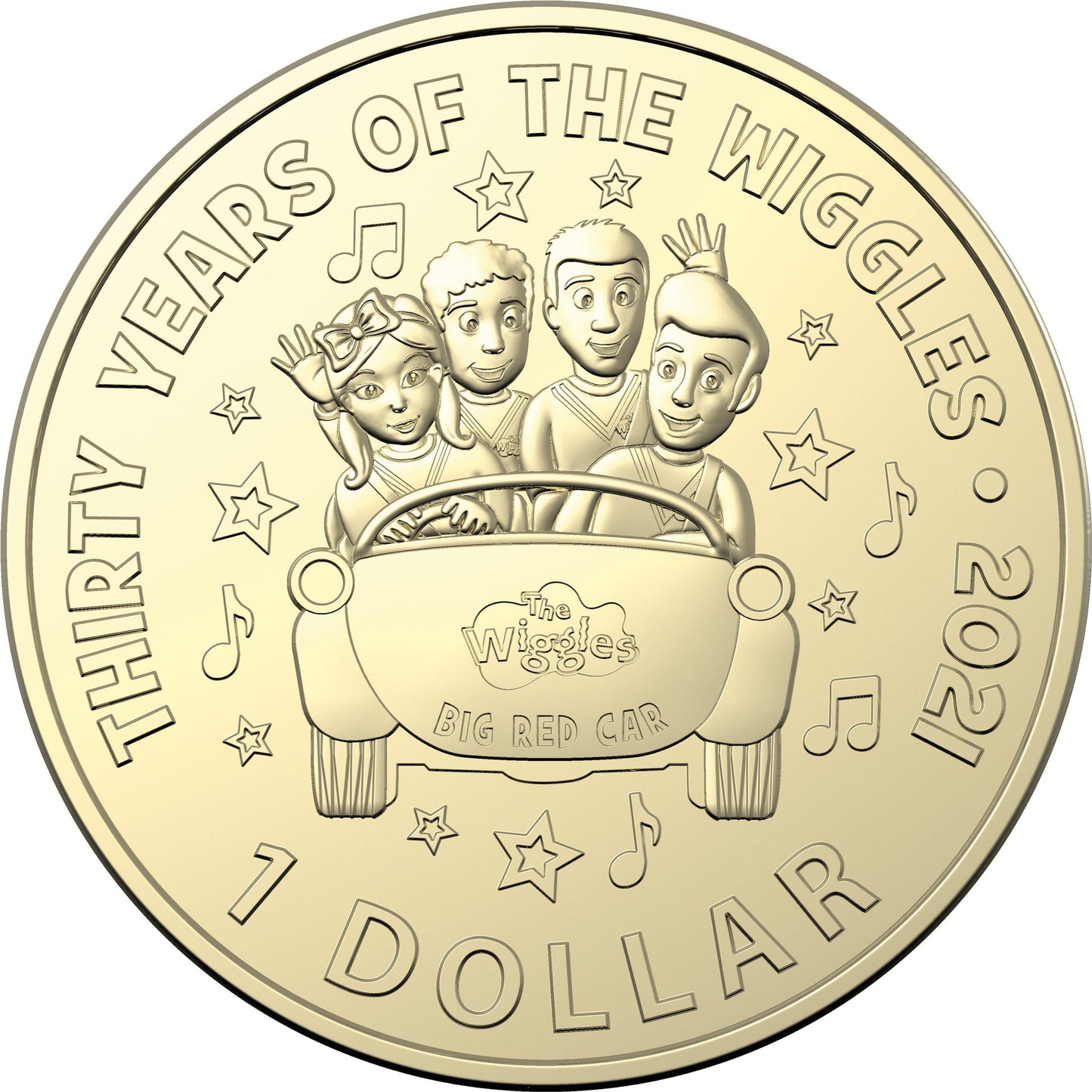 2021 Six Coin Collection Folder - 30 Years of the Wiggles - Loose Change Coins